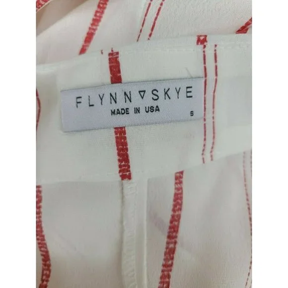 New Flynn Skye Joy Jumper Womens Small Spanish Stripe Red White Jumpsuit - Picture 11 of 12